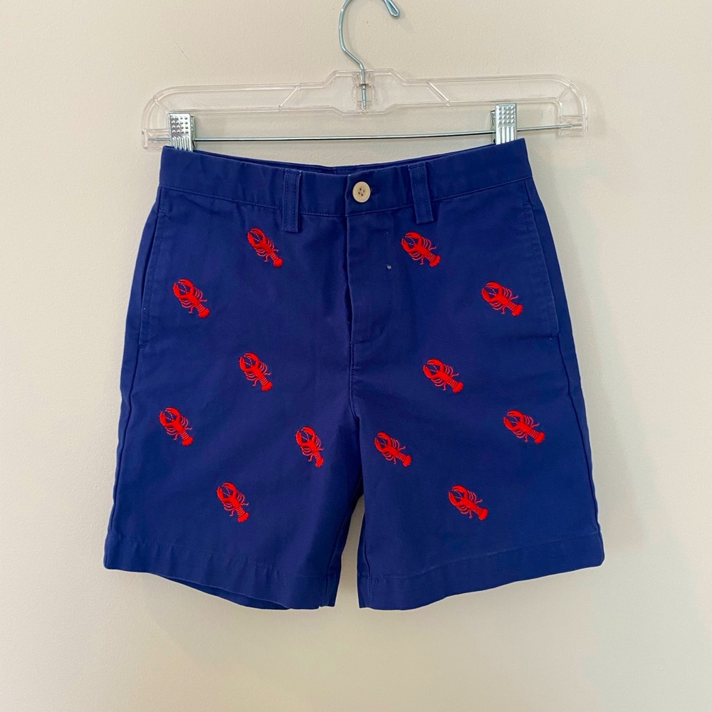 VINEYARD VINES Shep & Ian Boys Blue Shorts w/ Embroidered Lobsters Size 7
